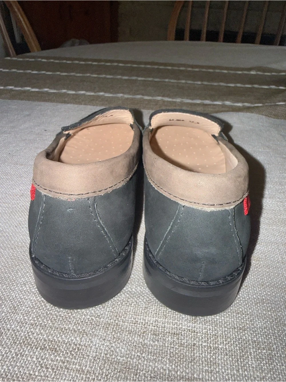 Marc Joseph Black and Brown Suede Penny Loafers for Kids